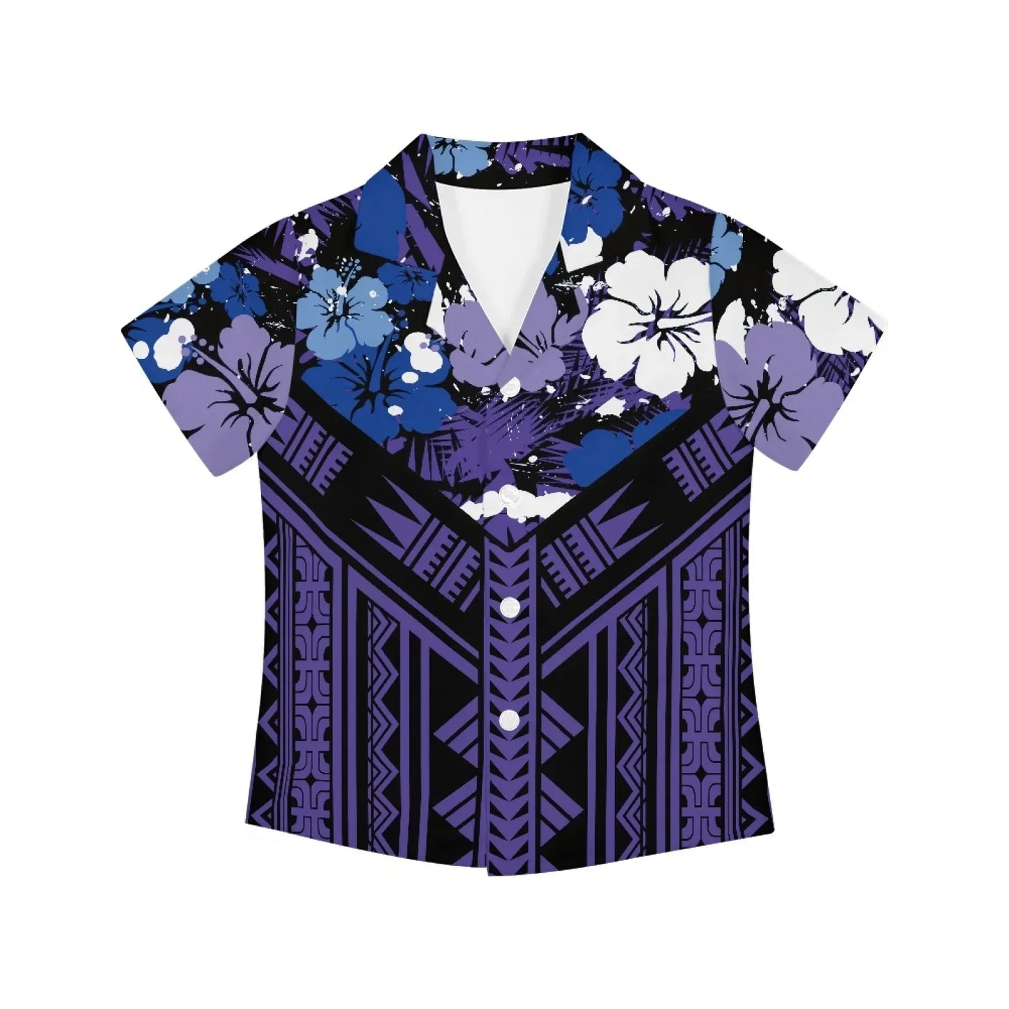 Polynesian Tribal Fijian Totem Tattoo Fiji Prints Children Shirts Fashion Short-sleeved Boys Shirts For Kids Blouses