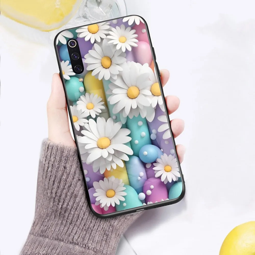 Daisy Flower Art Mobile Cell Phone Case for Xiaomi 13 12 11T 10 9 Lite Redmi Note 12 11 10 10S Pro 9 9A 8 PC Glass Cover Funda