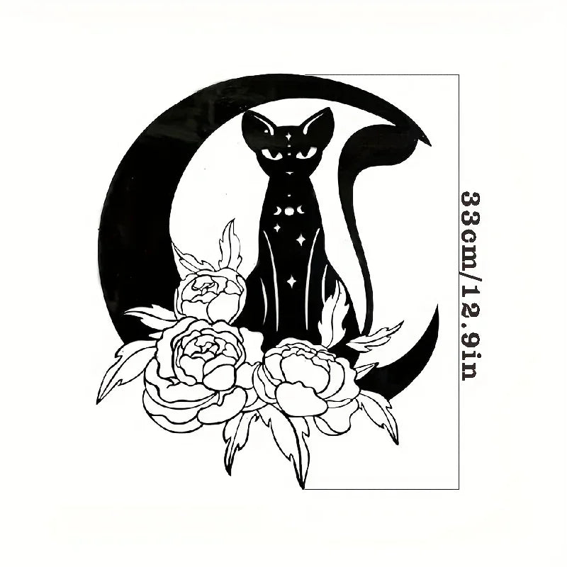 CIFBUY Deco 1pc Wall Decoration Metal Crafts Pendant Black Cat Metal Art Home Decor Outdoor Courtyard Indoor Applicable Decorati