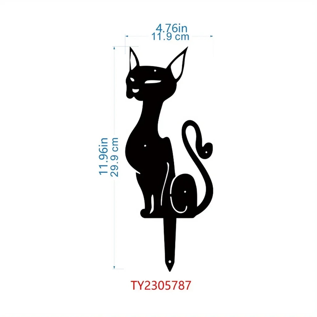 Outdoor Decorations Black Cat Metal Garden Stakes Outdoor Decorative Stakes Garden Metal Animal Statues Silhouette Animal Stakes