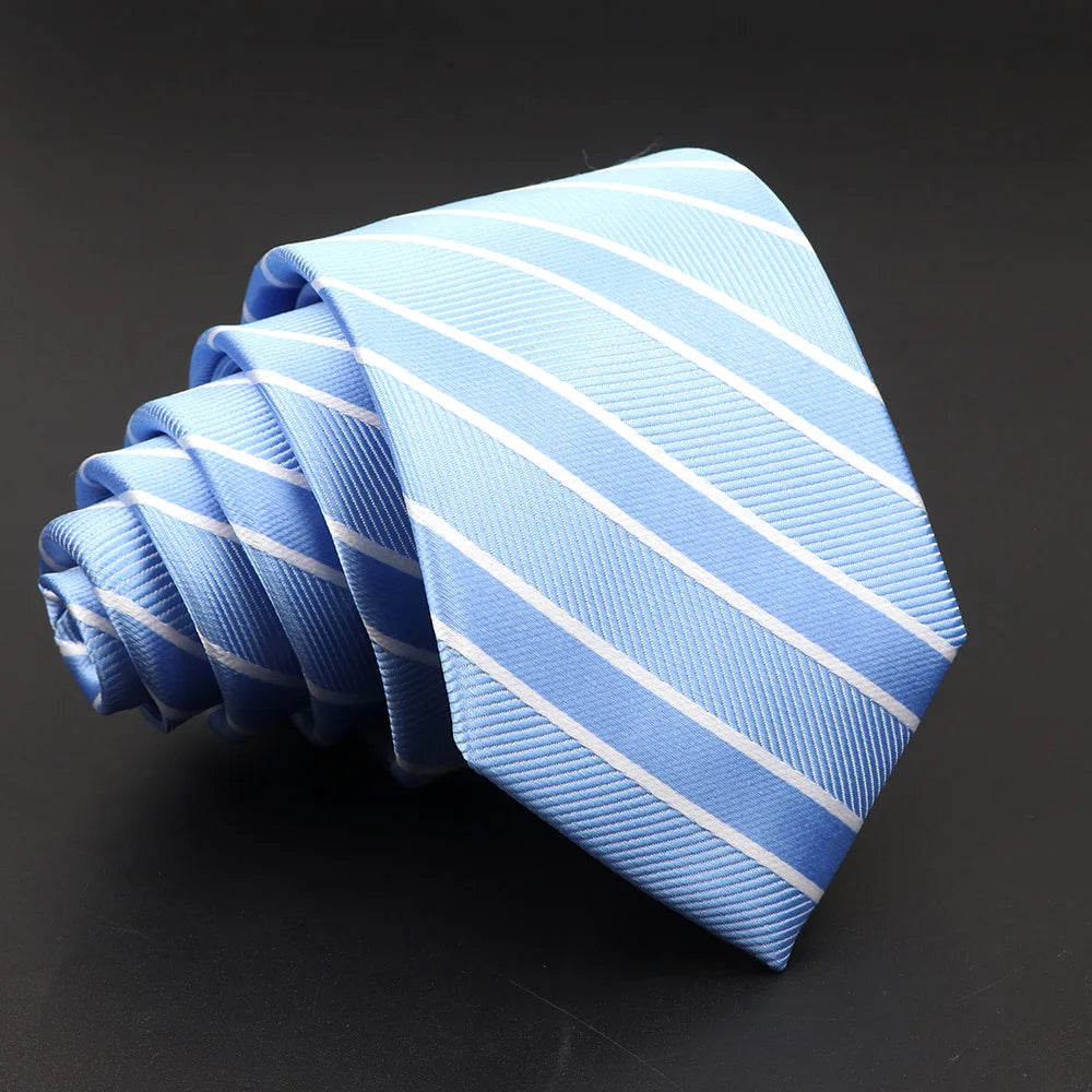 Fashion Men's Classic Stripe Ties Wedding Business Neckties Jacquard Narrow Tie Party Formal Suit Shirt Gravatas Accessory Gift mon