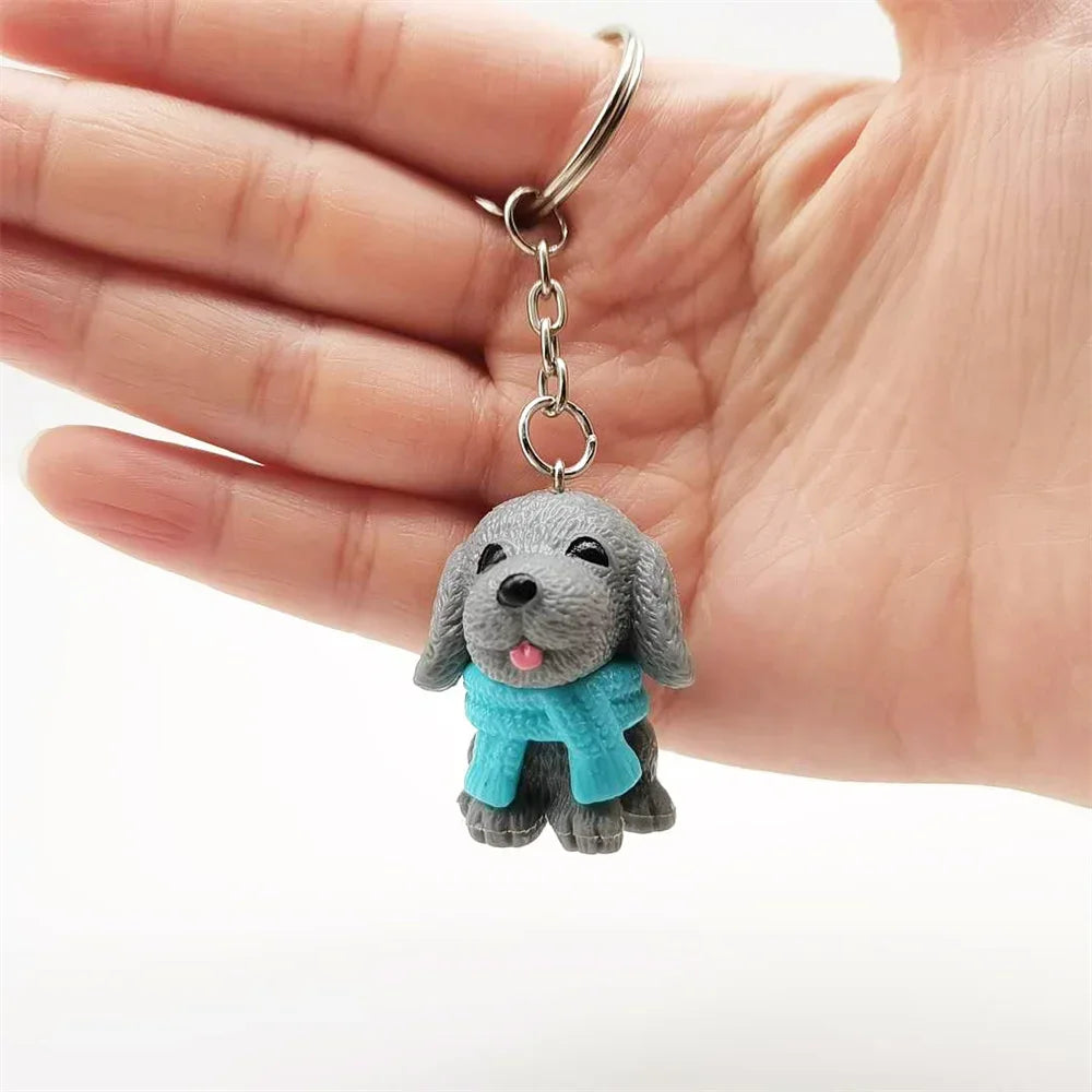 Fashion Alloy French Bulldog Pug Dog Keychain Cute Pet Dog Keyring Bag Handbag Charm Accessories For Women Animal Lovers Gifts