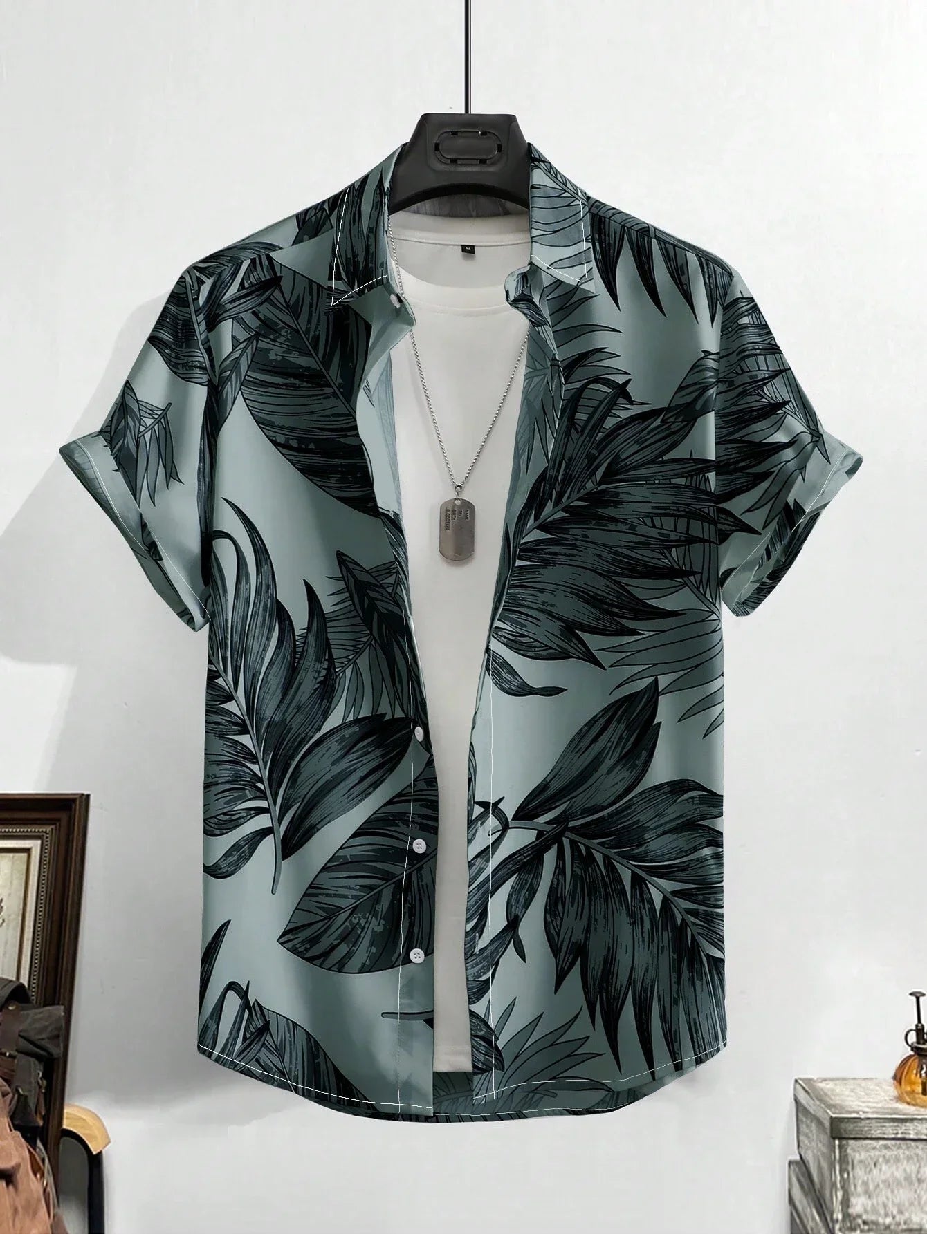 Leaf Tropical Men's Resort Hawaiian 3D Print Shirts Outdoor Vacation Beach Summer Turndown Short Sleeve Spandex Hawaii Shirts - mon !!!