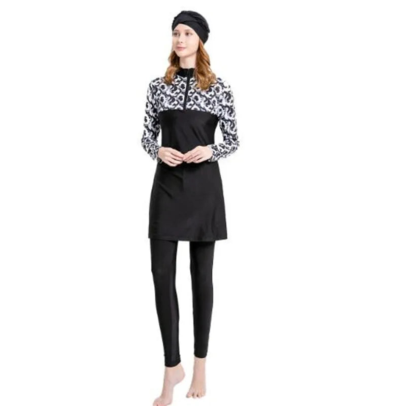 2024 Arabian Women Islamic Muslimah Swimsuit Clothing Swimsuit Ladies Hijab Long Sleeve Burkinis Muslim Swimwear