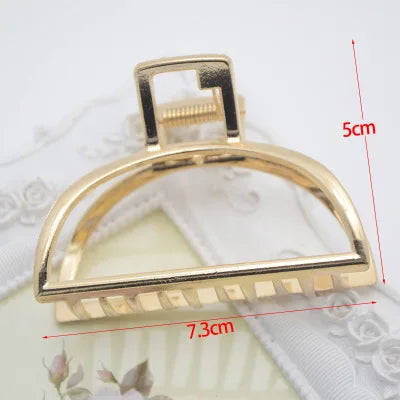 Fashion large Simple Wild Geometric Hair Claw For Women Girls Clamps Hair Crab Metal Women Hair Clip Claw Accessories Headwear