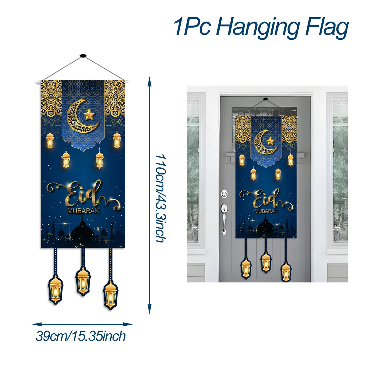 Ramadan Hanging Flag Ramadan Kareem Decoration For Home 2025 Aid EID Mubarak Muslim Islamic Festival Eid Al-fitr Party Supplies