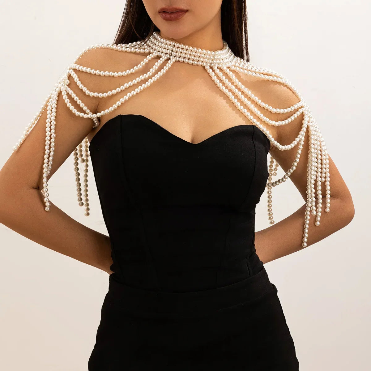 Premium Woven Shawl Sexy Tоy for Woman Chain Pearl Waist Jewelry Accessories Retro Women Apparel Exaggeration Body Fashion Belly