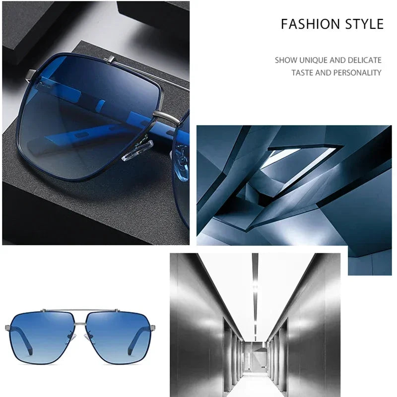 Cycling Glasses Square Polarized Sunglasses Men High Quality Spring Hinge Fashion Sun Glasses Driving Travel UV400 Lens Goggles