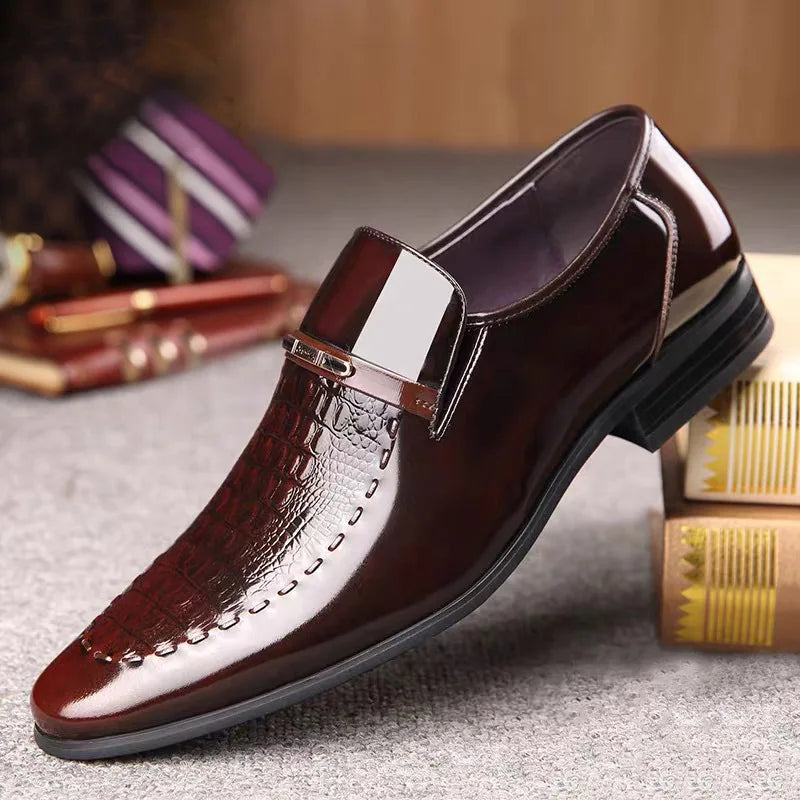 38-50 Mens PU Leather Shoes Luxury Crocodile Pattern Men Business Dress Casual Social Shoe Male Wedding Footwear Zapatos Hombre