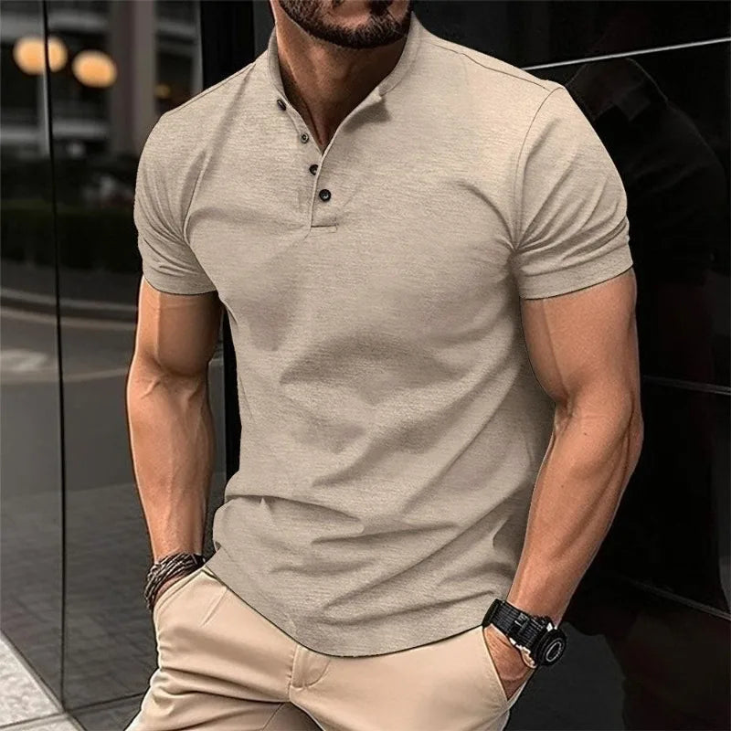 Summer Men's Pullover Lapel Button Solid Color Short Sleeve Tee T-shirt Polo Sweatshirt Vacation Fashion Office Lady Formal Tops