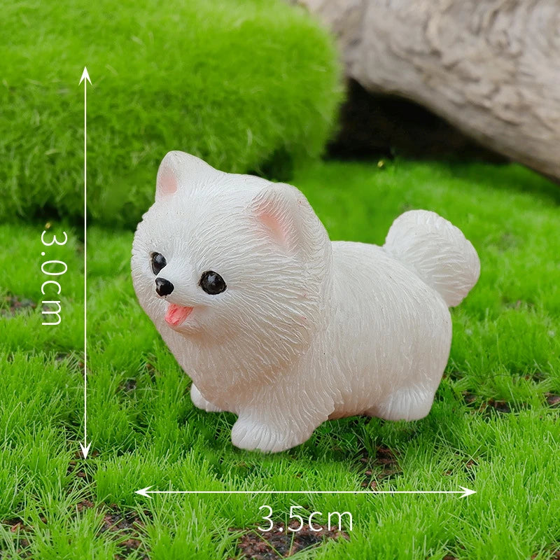 Resin Craft Miniature Figure Tiny For Garden Decortion Cute Small Dog Animal Ornament