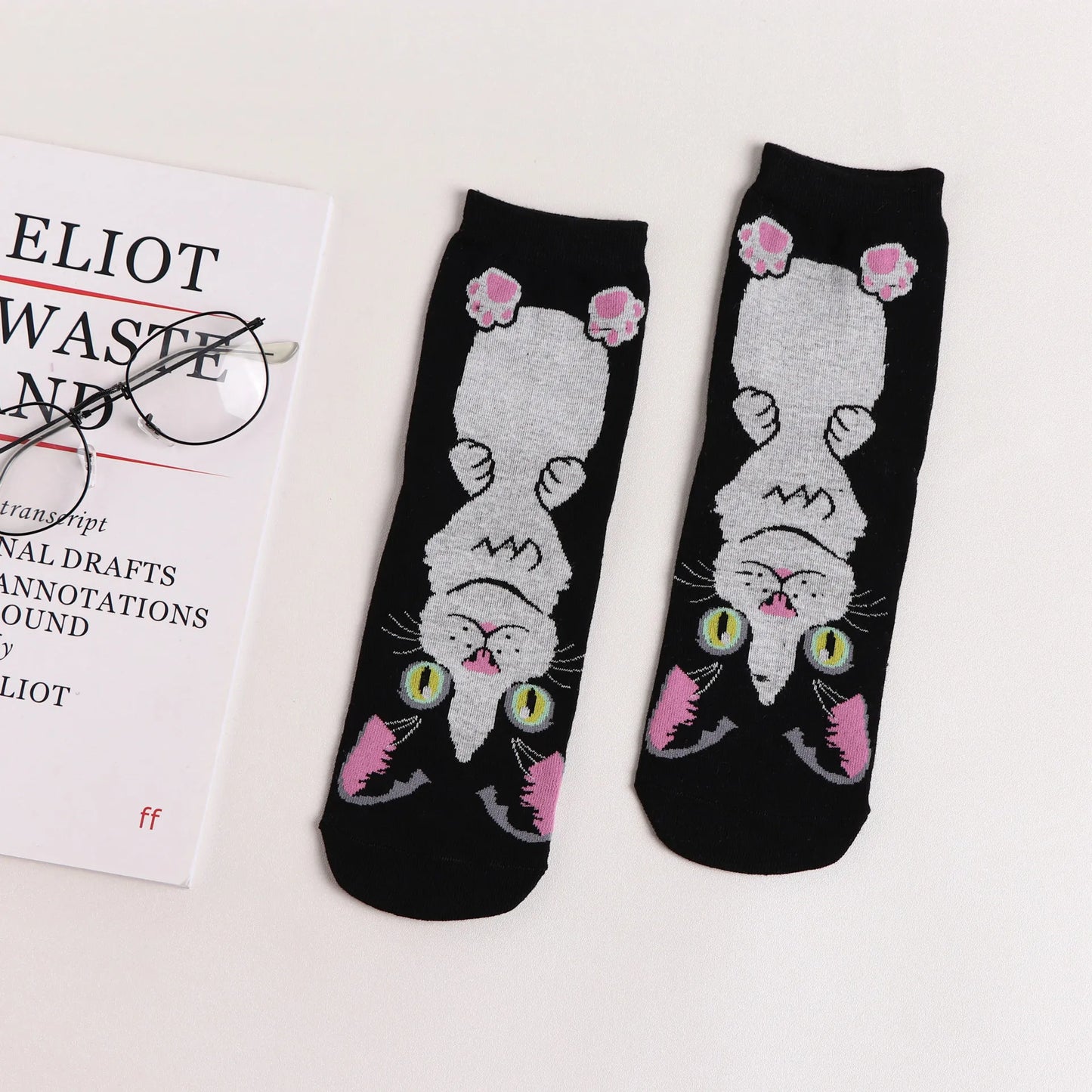 25 Patterns Korea Japan Fashion Funny Cartoon Lovely Cats Happy Socks Women Girls Casual Streetwear Cute Dress Sox Spring Summer