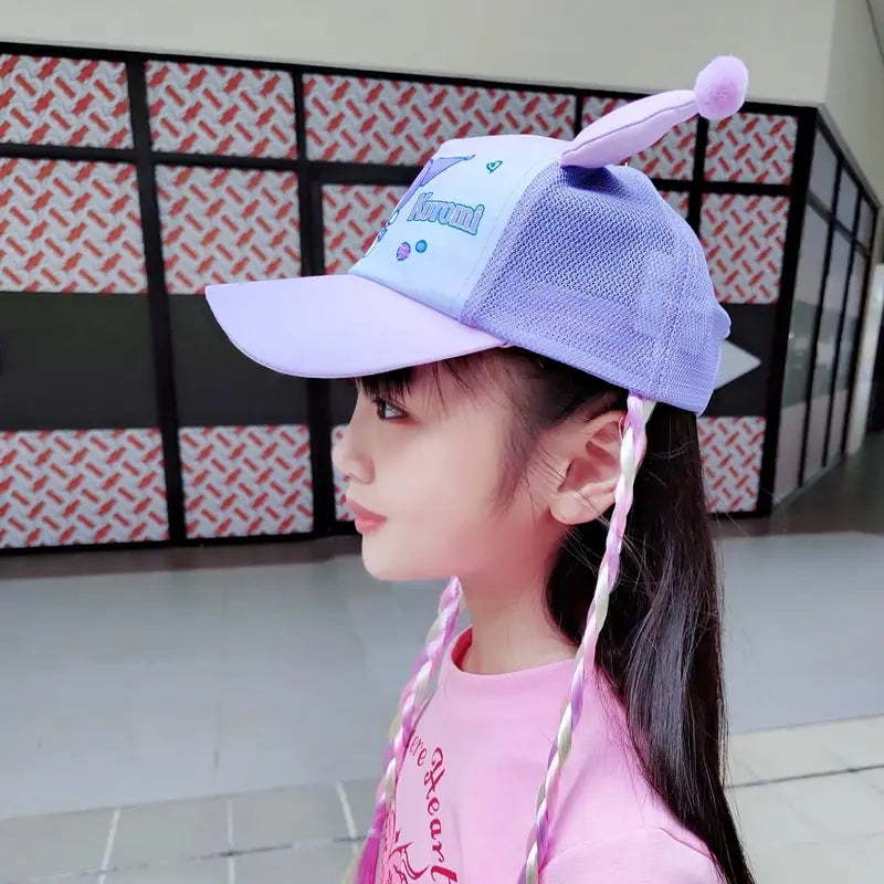 Sanrioed Anime Kuromi Children Sun Protection Hat Cute Baseball cap Cartoon Sunhat Spring trip Summer Camp Gift for Friend
