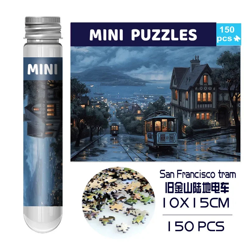 150pc Mini Test Tube Puzzle Pieces Micro Jigsaw Test Tube Tiny Puzzle Challenging Children Creative Puzzle Game Gifts