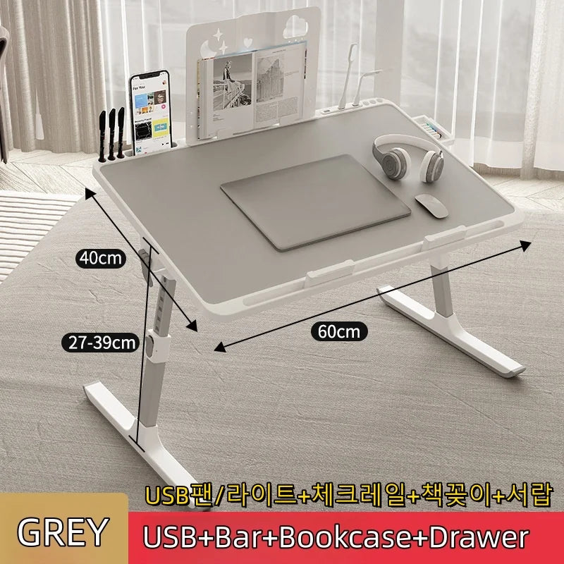 Laptop Bed Tray Table, Adjustable Laptop Bed Table,Portable Standing Desk with Storage Drawer,Foldable Lap Tablet Table for Sofa Home improvement office phone