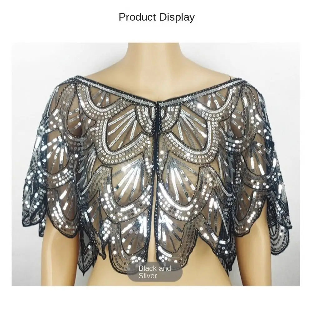 New Thin Party Shawl Long Sleeve Ruffle Design Sunscreen Cardigan Sunscreen Clothing Polyester Shawl Beaded Women