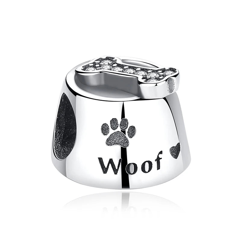 Original Silver Plated Charms For Women Love Pet Dog Cat Paw Print Pendant Beads Fit Pan Bracelets Necklaces DIY Luxury Jewelry