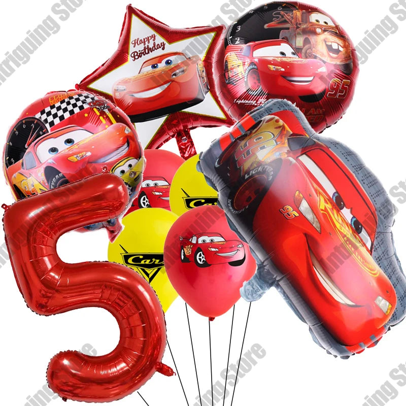 Disney Cars Lightning McQueen 32" Number Balloon Set   Baby Shower Supplies Birthday Party Decorations Kids Toy Gifts Air Globos