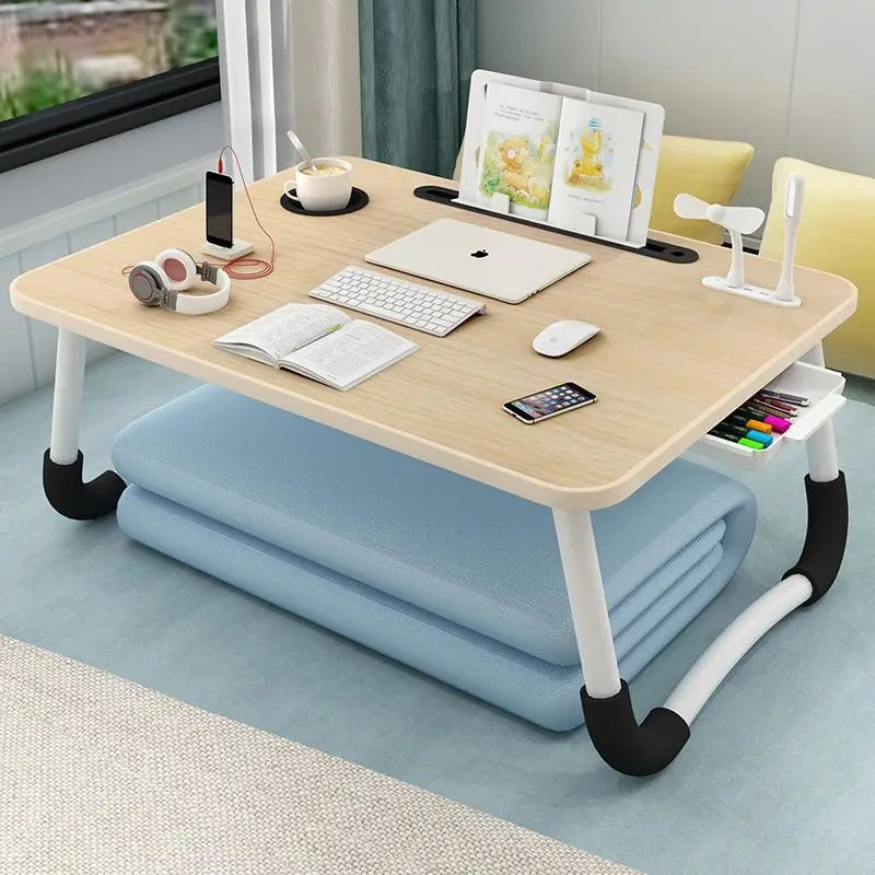 AOLIVIYA Bed Folding Small Table Bed Desk Notebook Table Bed Bedroom Sitting Student Dormitory Study Sofa Table