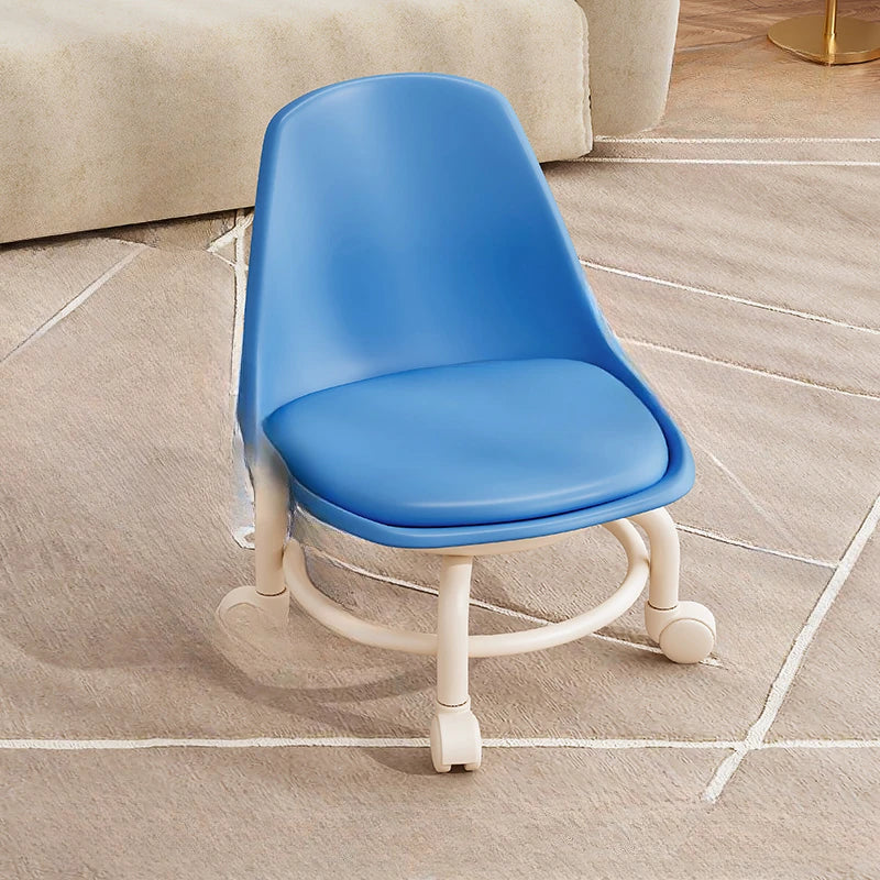 Kids Chair Solid Color Pulley Rotating Stool Wheeled Home Mobile Soft Low Footstool home improvement
