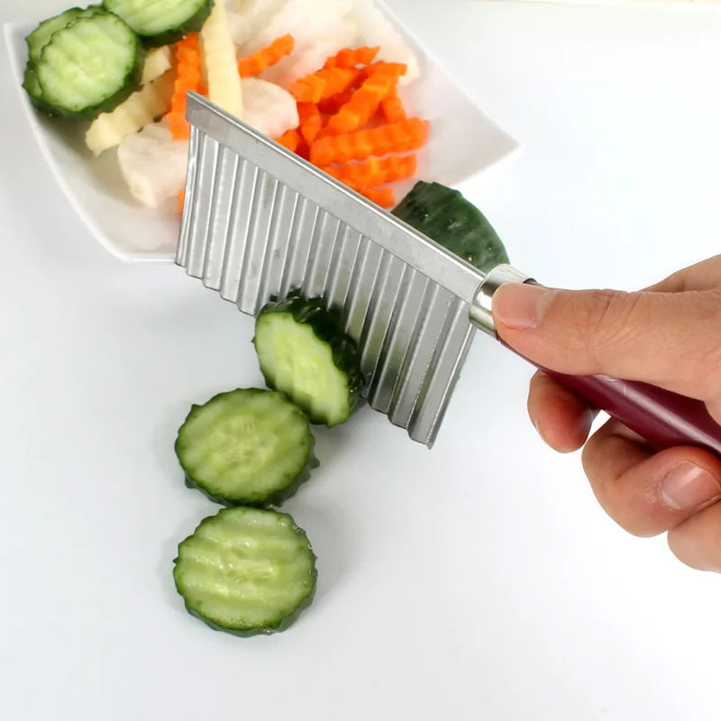 Stainless Steel French Fries Potato Knife Creative Wave Pattern   Carrot Slicer Cutter Multifunctional Kitchen Accessories