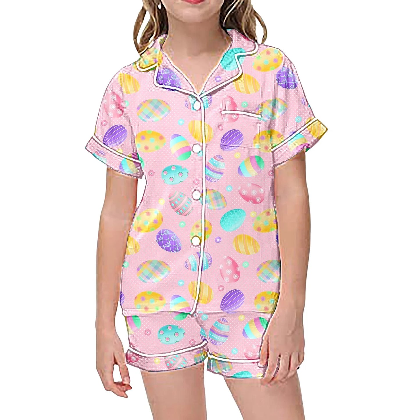 Cute Roller Monkey Print Pajama Short Sleeve Shirt And Shorts Pajama Set Sleepwear 2 Piece Set Pajamas For Kids Children Graphic