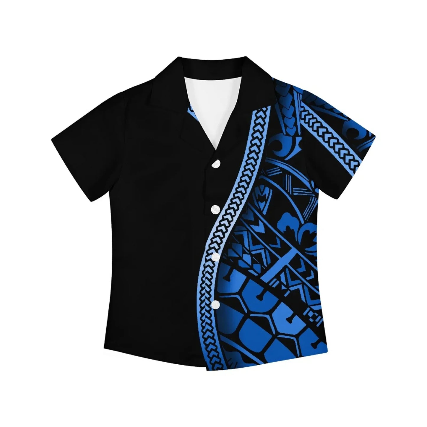 Polynesian Tribal Fijian Totem Tattoo Fiji Prints Children Shirts Fashion Short-sleeved Boys Shirts For Kids Blouses
