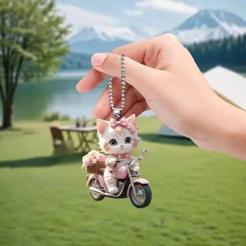 Creative Dog Cat Key Chain Car Key Ring Cartoon Animal Acrylic Pendant Bag Pendant Backpack Accessories Car Decoration Bag Decor