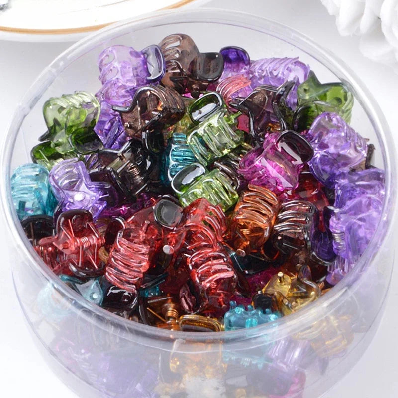 Black Mini Hair Claw Clips for Women Girls Korean Simple Small Transparent Plastic Clips Hairpin Kids Hair Styling Accessories