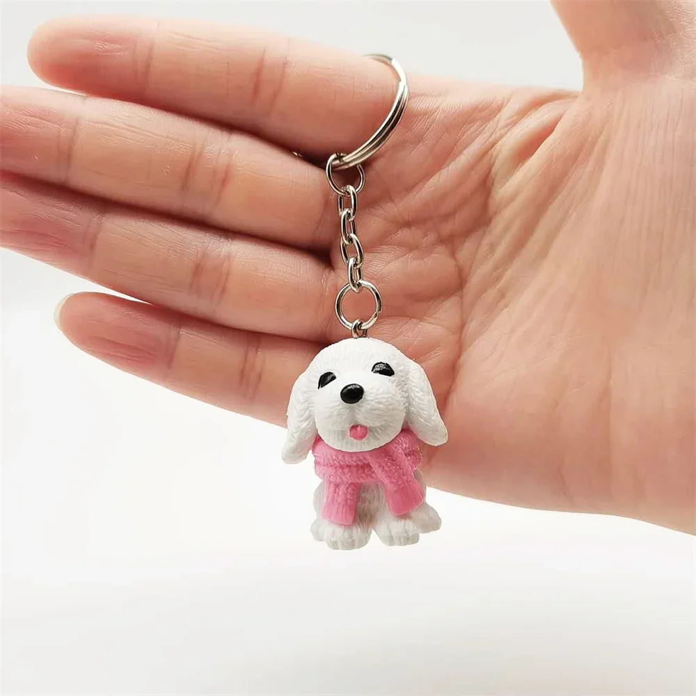 Fashion Alloy French Bulldog Pug Dog Keychain Cute Pet Dog Keyring Bag Handbag Charm Accessories For Women Animal Lovers Gifts