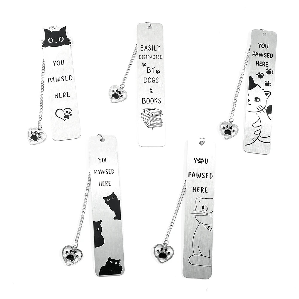 Cute Cat Bookmarks Metal Black Bookmarks Reading Marks Book Lovers Collections School Supplies Gifts for Friends and Teachers