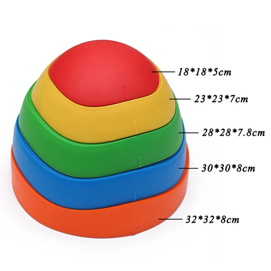 Balance Stepping Stones Kids Non-Slip Textured Surfac Rubber Edges Indoor Outdoor Obstacle Course Toy Exercise Coordination Stre