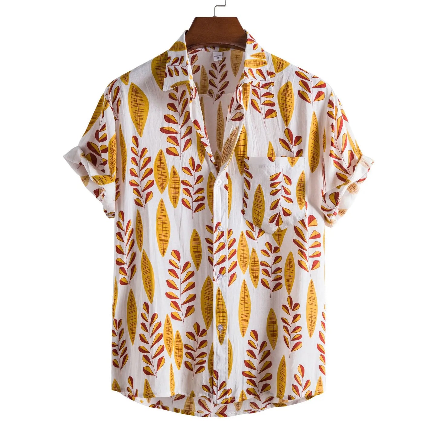 Hawaiian Oversize Shirts Cotton Men's Designer Luxury T-shirt Tiki T-shirts Man Short Sleeve Fashion Clothing Blouses Social