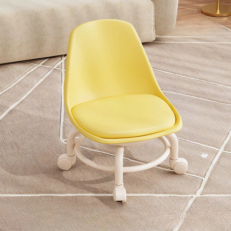 Kids Chair Solid Color Pulley Rotating Stool Wheeled Home Mobile Soft Low Footstool home improvement