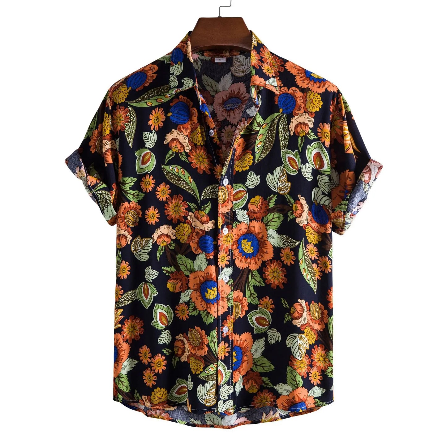 Hawaiian Oversize Shirts Cotton Men's Designer Luxury T-shirt Tiki T-shirts Man Short Sleeve Fashion Clothing Blouses Social