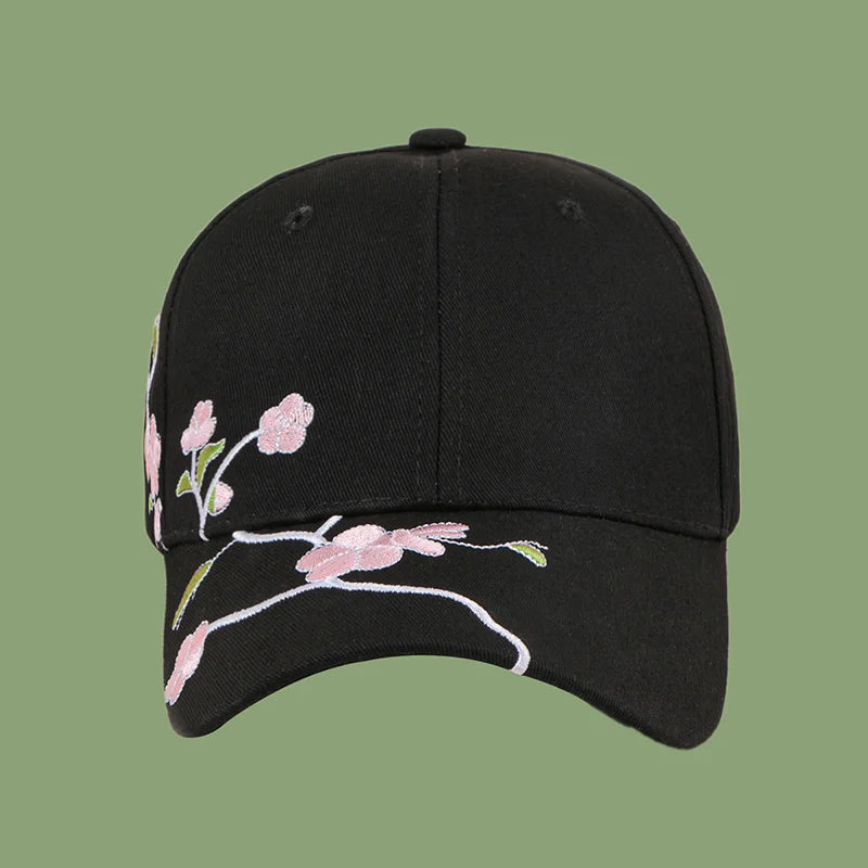 Fashion Summer Unisex Cotton Outdoor Baseball Cap Plum Embroidery Snapback Travel Sports Hats Men Ladies Sunhats Adjustable