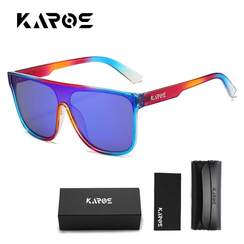 KAROS Polarized Sunglasses Men Women Fashion UV400 Eyewear Bike Cycling Fishing Driving Sun Glasses Outdoor Big Frame Sun Shades