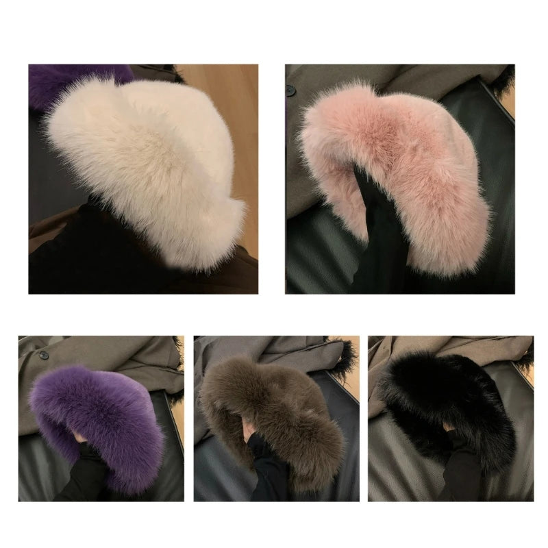 Mode Plüsch Eimer Hut für Frau Shopping Reise Fischer Hut Russische DXAA 