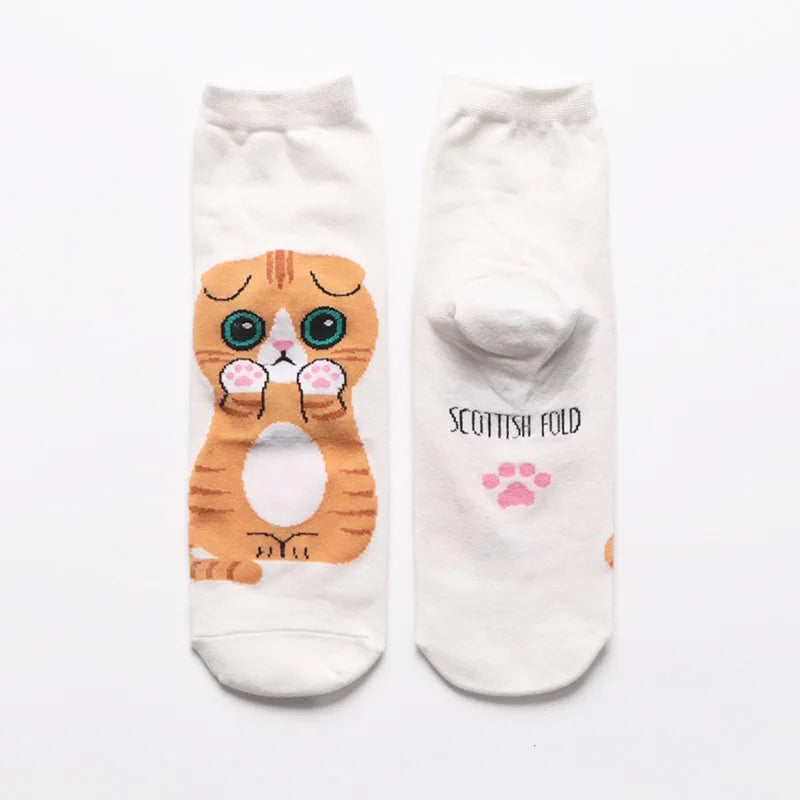 25 Patterns Korea Japan Fashion Funny Cartoon Lovely Cats Happy Socks Women Girls Casual Streetwear Cute Dress Sox Spring Summer