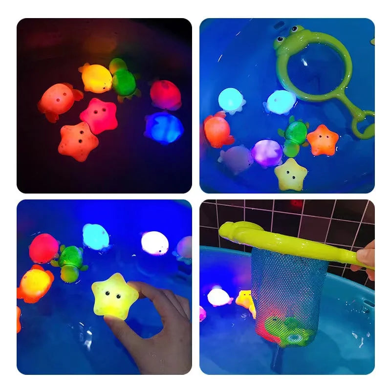 Baby-Badespielzeug, Badewanne, LED-Leuchtspielzeug, bunt, wechselnde wasserdichte Unterwasserlichter, Badespielzeug für Jungen und Mädchen, Geburtstagsgeschenk 