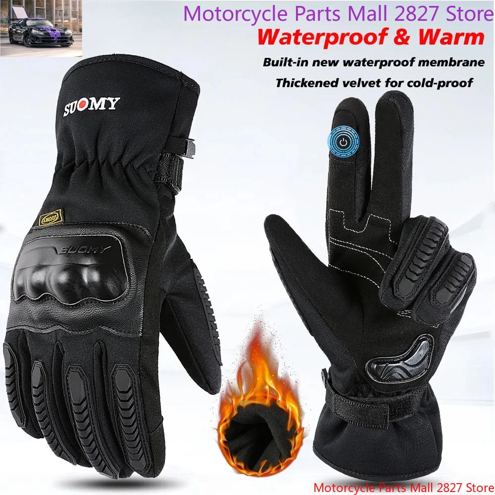 SUOMY Winter Motorradhandschuhe Wasserdichte Warme Motorrad Reithandschuhe Moto Guantes Männer Frauen Motorradfahrer Biker Handschuhe 