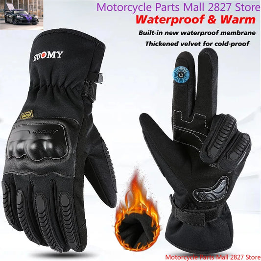 SUOMY Winter Motorradhandschuhe Wasserdichte Warme Motorrad Reithandschuhe Moto Guantes Männer Frauen Motorradfahrer Biker Handschuhe 