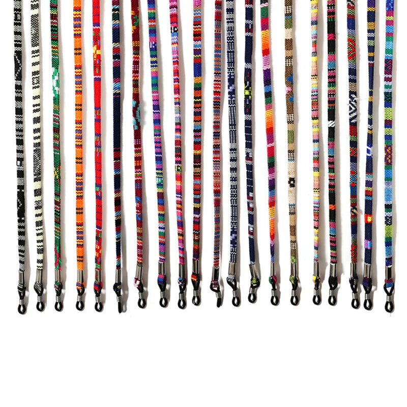 2PCs Bohemia sunglasses rope adjustable anti slip eyewear glasses string cord elastic polyester fashion neck straps