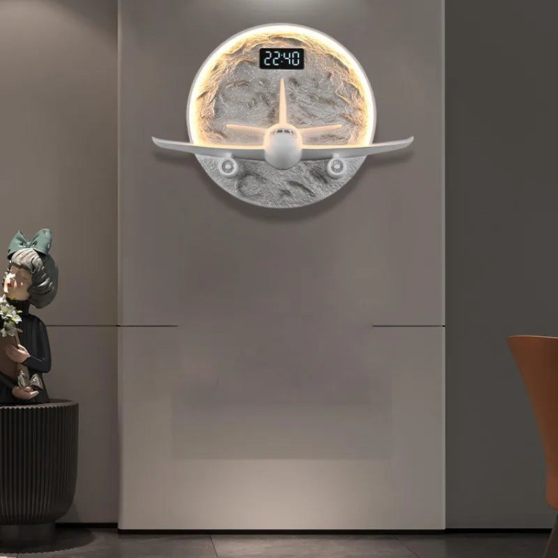 LED Wall Clock Digital Lamp Luxury Art Large 3D Wall Clocks Home Decor Art Watches Modern Light Living Room Design Decoration