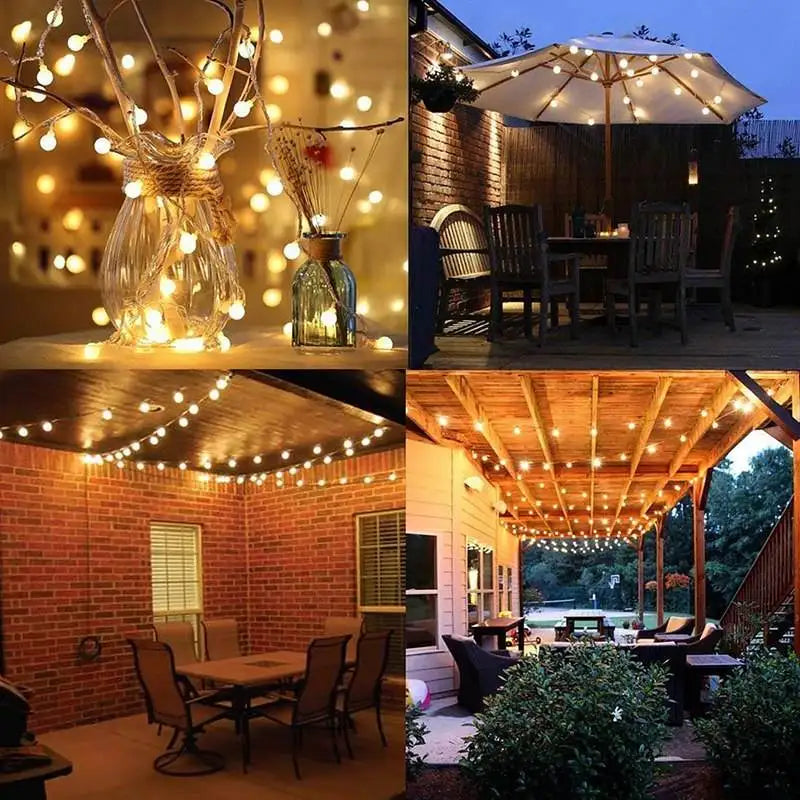 3M-10M ball LED string light flower ring flower ring outdoor lamp Wedding garden fairy tale light Christmas decorative atmospher