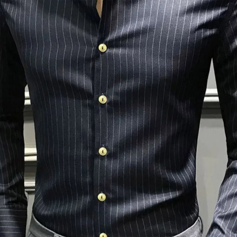 KPOP Fashion Style Harajuku Slim Fit Tops Loose Casual All Match Shirt Korean Style Korean Style Stripe Button Long Sleeve Blusa