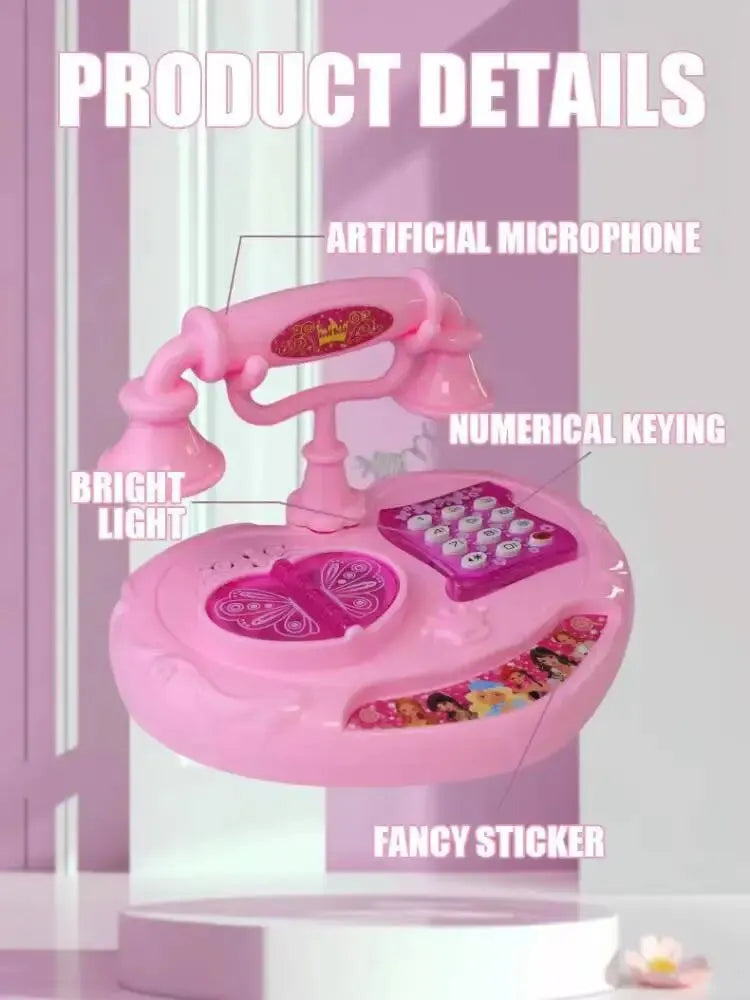 Kinderspielzeug Simulation Telefon Festnetz Baby Musik Handy Pädagogisches Früherziehung Spielzeug 1St 