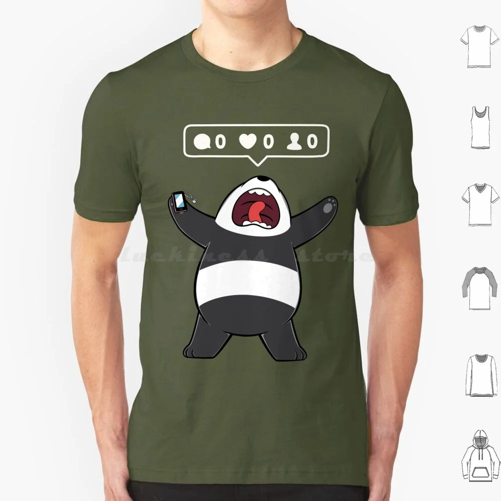 Life In A Rectangular Form T Shirt 6xl Cotton Cool Tee Panda Bear Cartoon Grizzly Ice Polar Cool Cute Animation Tv Gumball