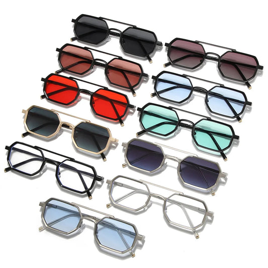 2024 Fashion Car Driving Glasses Polarized Square Metal Sunglasses Women Men Double Beam Eyeswear Fishing Sun Shade Glasses