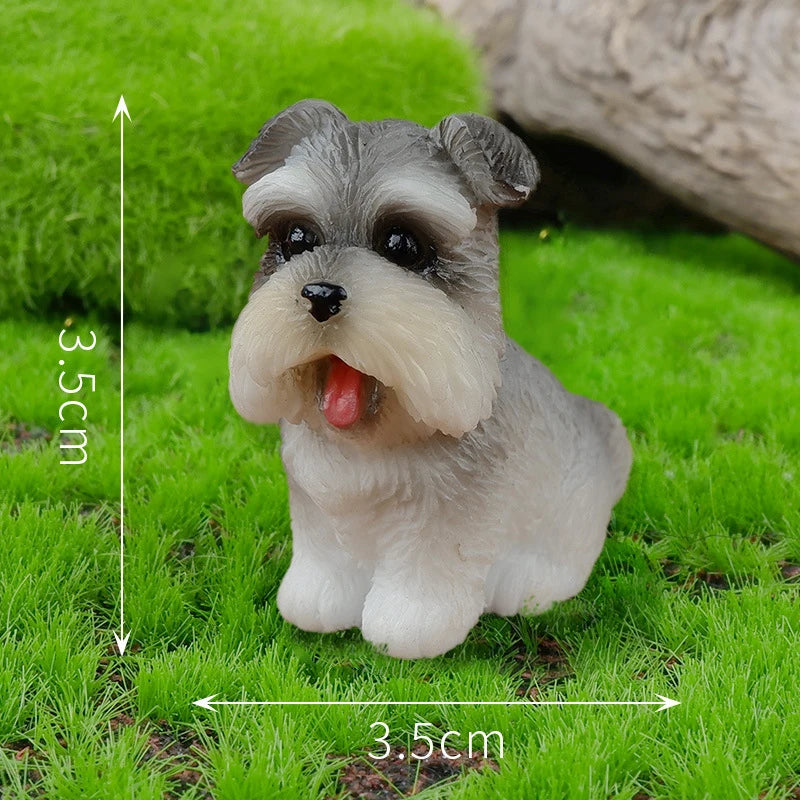 Resin Craft Miniature Figure Tiny For Garden Decortion Cute Small Dog Animal Ornament